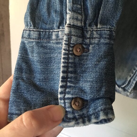 Denim Button Down Cotton Overshirt | XS - Picture 5 of 7